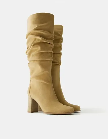 BLOCK-HEEL SLOUCHY BOOTS