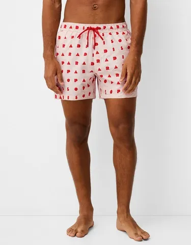 BERSHKA X PARADISO PRINT SWIMMING TRUNKS