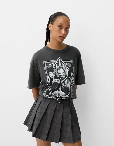 Футболка с принтом BERSHKA X BEETLEJUICE