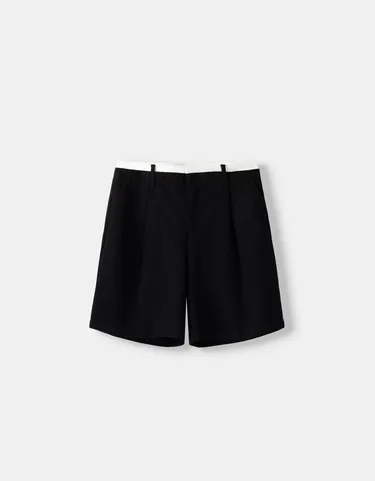 BERMUDA SHORT WITH CONTRAST POPLIN WAISTBAND