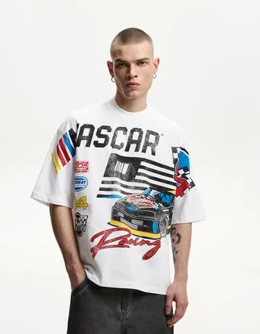 SHORT SLEEVE NASCAR PRINT T-SHIRT