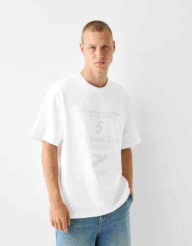 SHORT SLEEVE T-SHIRT WITH REFLECTIVE PRINT