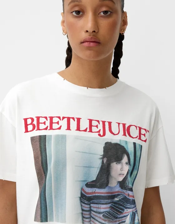 Футболка с принтом Bershka x Beetlejuice