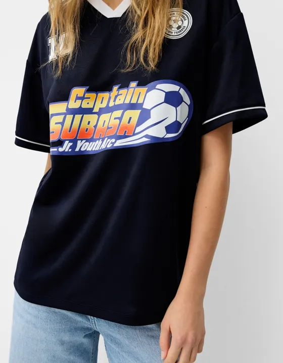 Футболка в спортивном стиле с принтом Captain Tsubasa