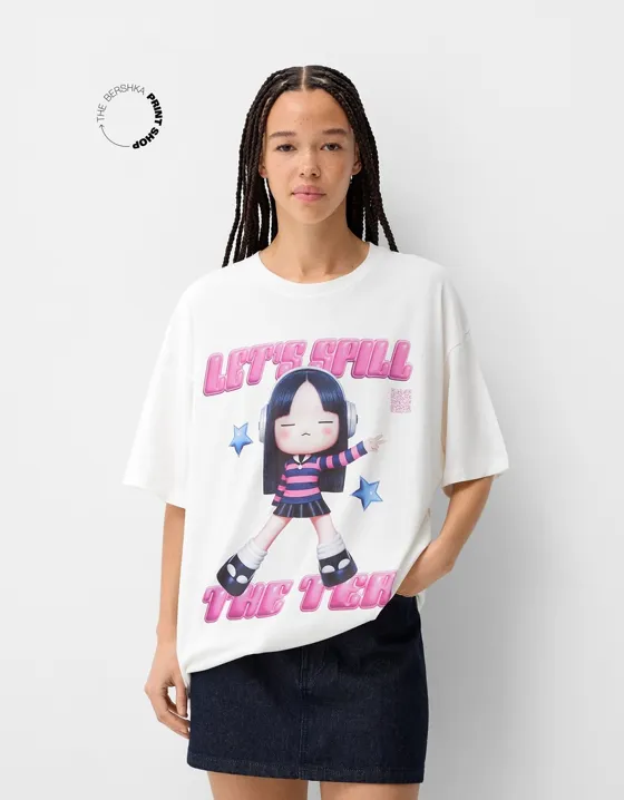 Футболка оверсайз Bershka Wearable Art