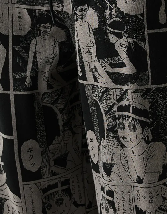 Джинсовые шорты с принтом Junji Ito Collection